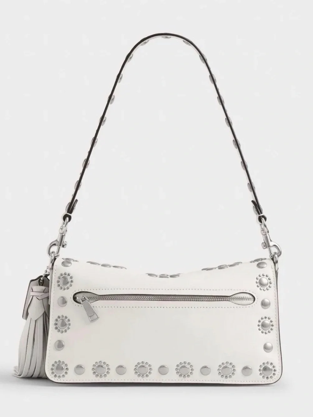 Coach Tabby Shoulder Bag 26 w/ Western Rivets in Chalk Natural Grain Leather NWT